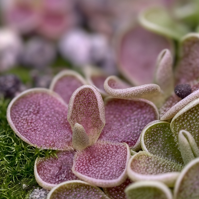 Pinguicula debbertiana - ładnie wybarwiona roślina